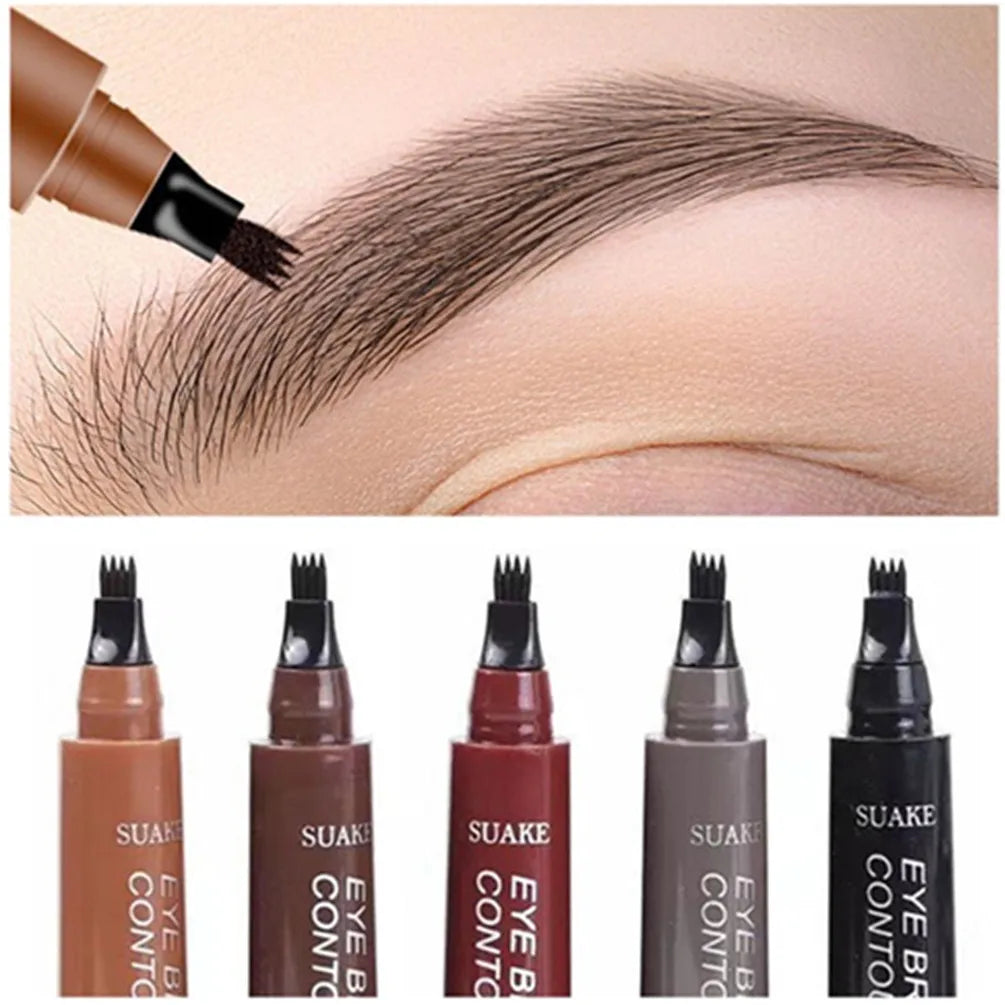 4D Microblading Eyebrow Pen 4 Forks Tip Eyebrow Tattoo Pencil Long Lasting Fine Sketch Liquid Eye Brow Make Up - Reverse Beauty®