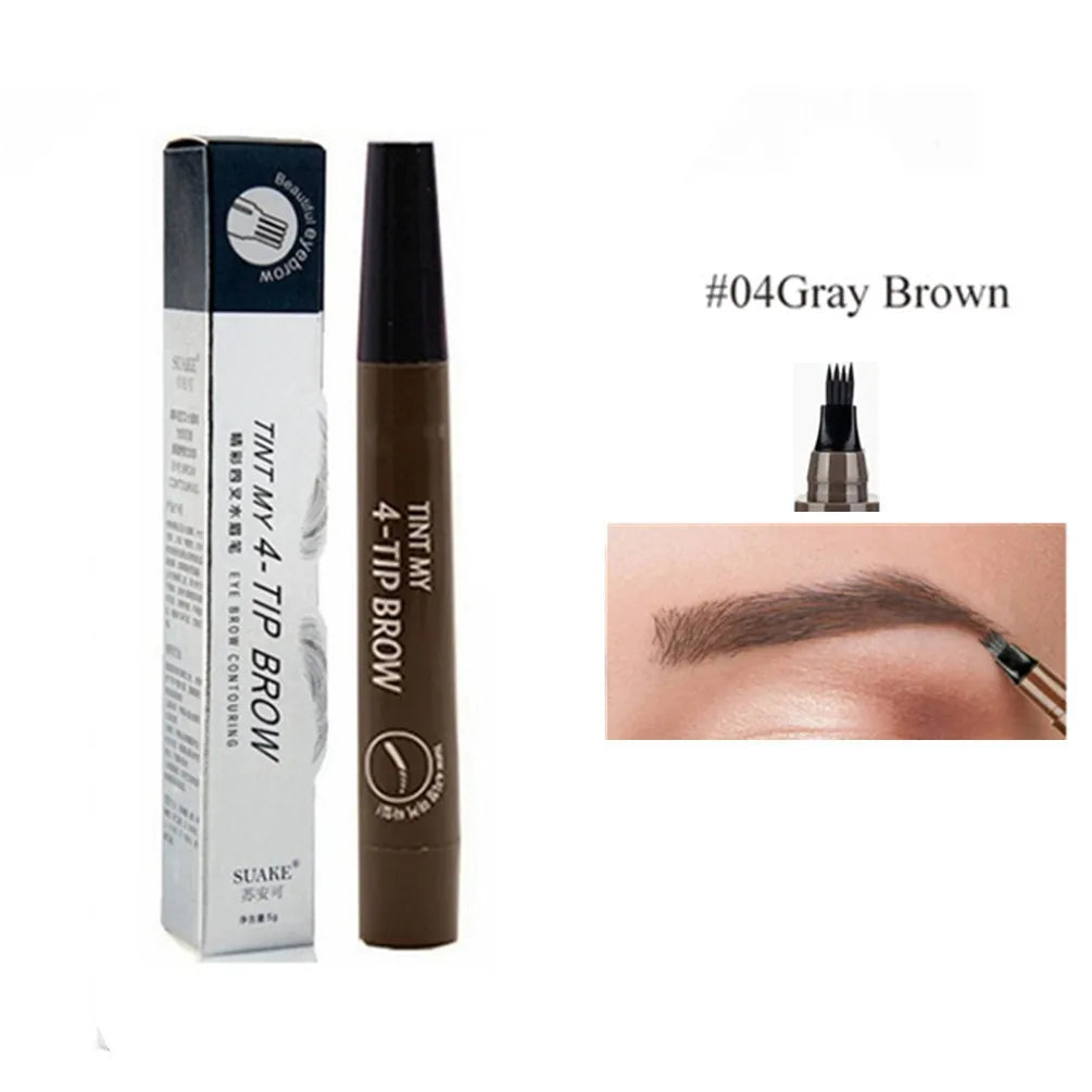4D Microblading Eyebrow Pen 4 Forks Tip Eyebrow Tattoo Pencil Long Lasting Fine Sketch Liquid Eye Brow Make Up - Reverse Beauty®