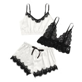Red Moon - 3PC Satin Lace Sleepwear - Reverse Beauty®