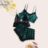 Lucky Green - Lace Satin Loungewear set - Reverse Beauty®