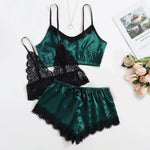 Lucky Green - Lace Satin Loungewear set - Reverse Beauty®