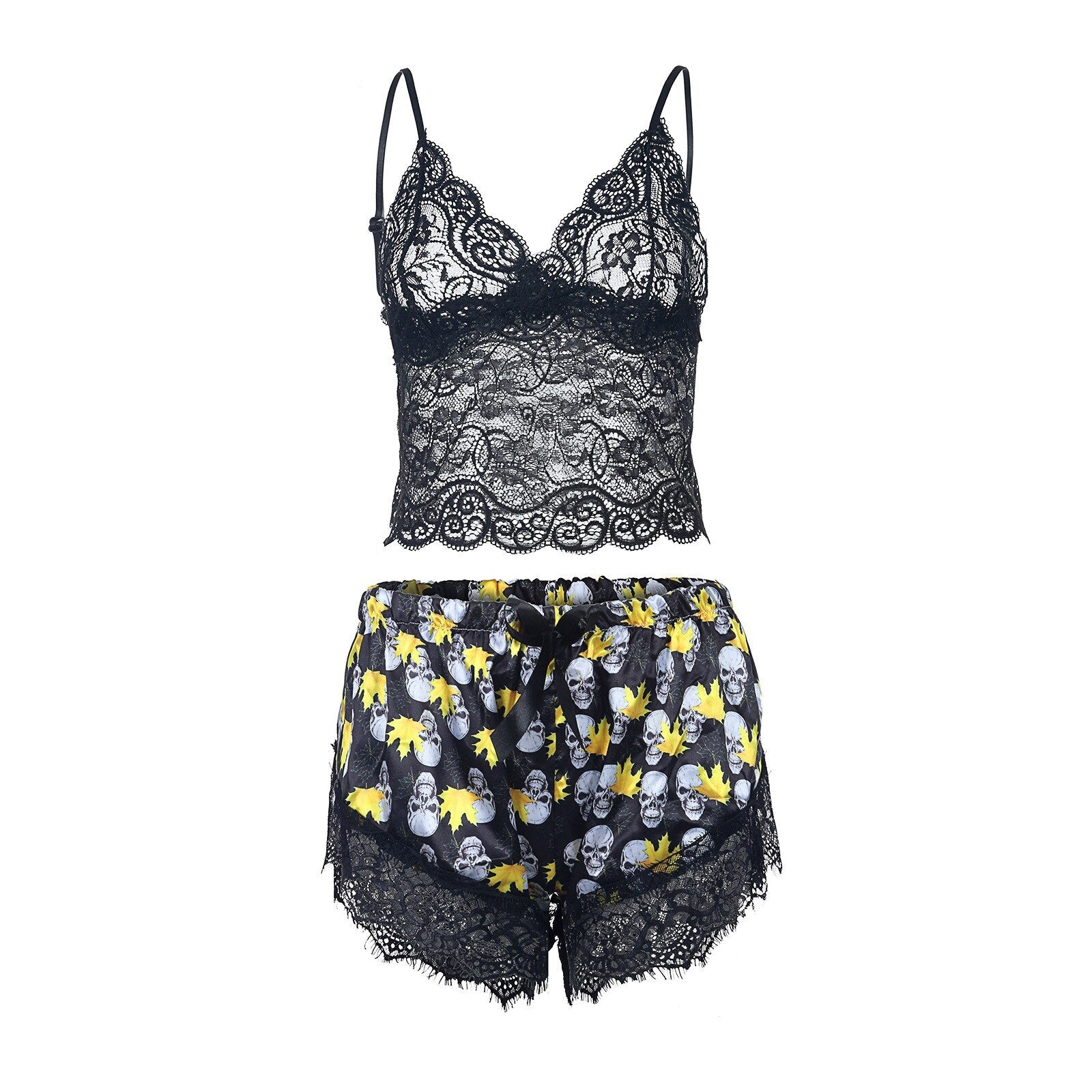 Playing Games - Silk Short Lace Sleepwear - Reverse Beauty®