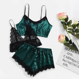Lucky Green - Lace Satin Loungewear set - Reverse Beauty®
