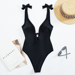 Vintage Love: Black Tie Shoulder Swimsuit - Reverse Beauty®