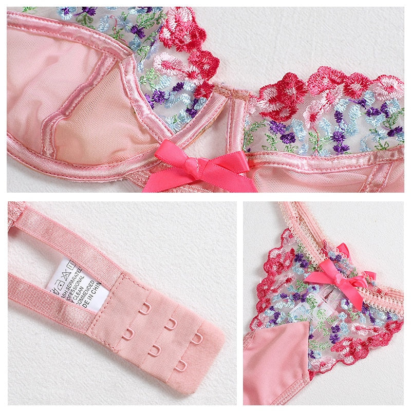 Jennifier Flower Embroidered Set - Reverse Beauty