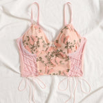 Floral Bandage Lace Embroidery Corset - Reverse Beauty®