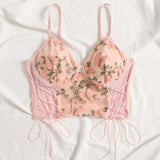 Floral Bandage Lace Embroidery Corset - Reverse Beauty®