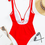 Vintage Love: Black Tie Shoulder Swimsuit - Reverse Beauty®