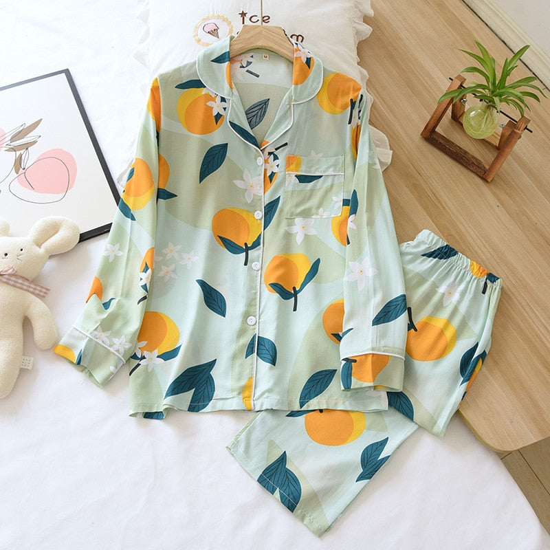 Lemon Long-sleeved Trousers Set - Reverse Beauty