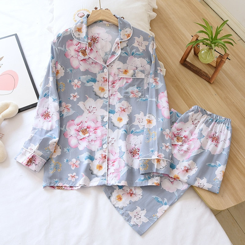 Cotton Long-sleeved Trousers Set - Reverse Beauty