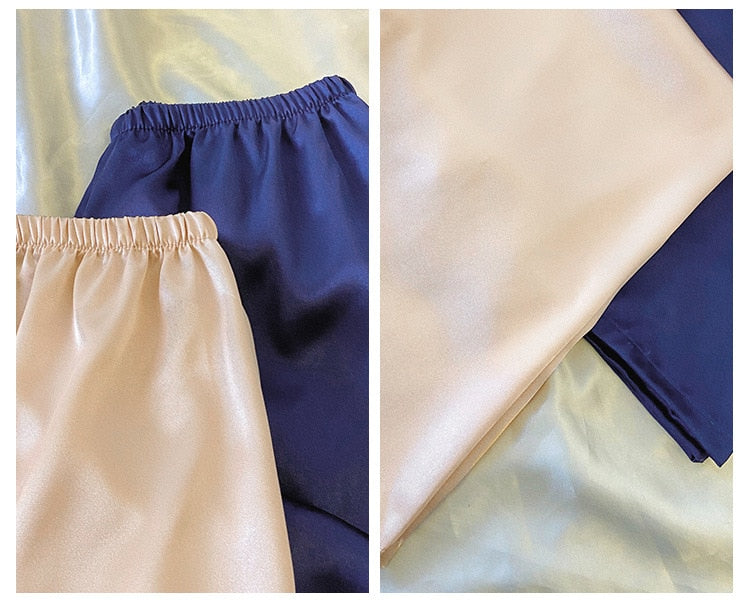 That Autumn Feeling: 2 Pcs Satin Loose Trouser - Reverse Beauty®