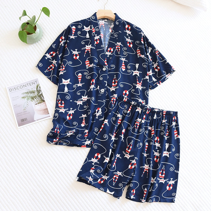 Striped Soft Viscose Loose Pajamas - Reverse Beauty