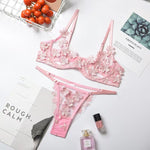 Light Pink Butterfly Embroidery Set - Reverse Beauty
