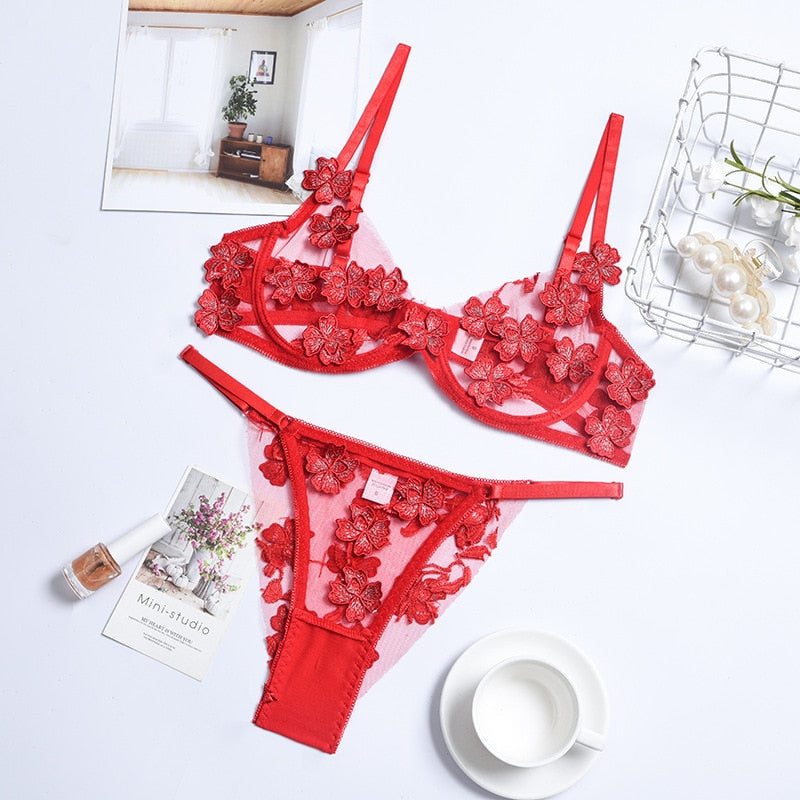 Red Butterfly Embroidery Set - Reverse Beauty