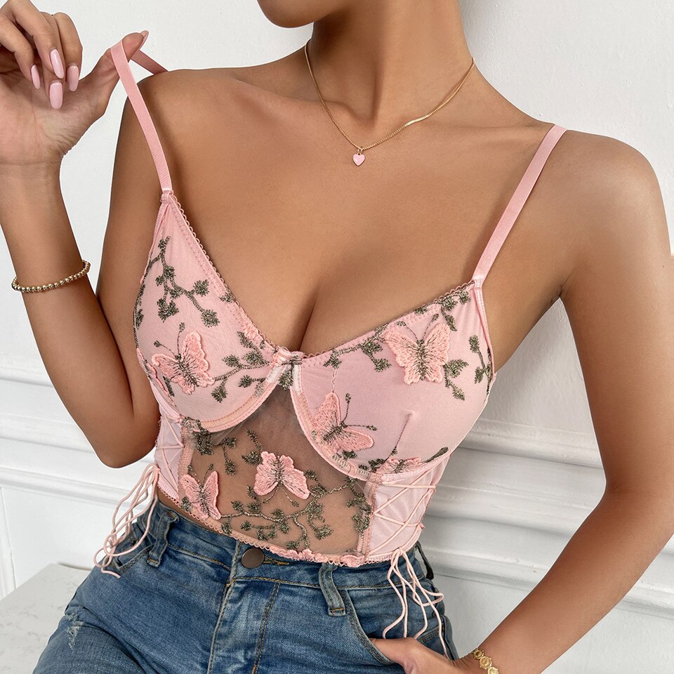 Floral Bandage Lace Embroidery Corset - Reverse Beauty®