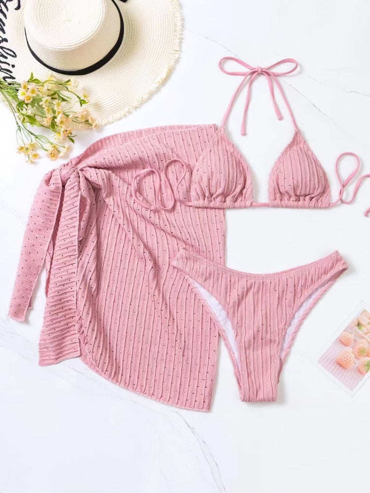 Ribbed Up: 3 Pieces Bikini Set - Reverse Beauty®