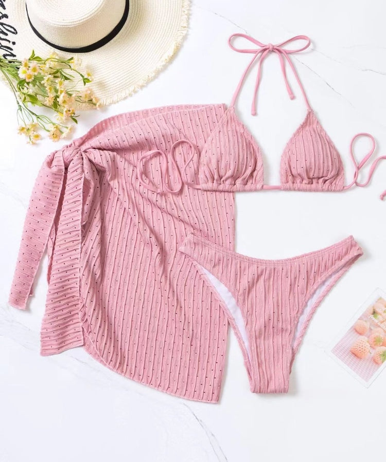 Ribbed Up: 3 Pieces Bikini Set - Reverse Beauty®