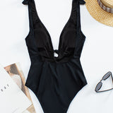 Vintage Love: Black Tie Shoulder Swimsuit - Reverse Beauty®
