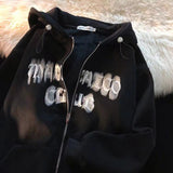 Simple Letter Print Hoodie - Reverse Beauty
