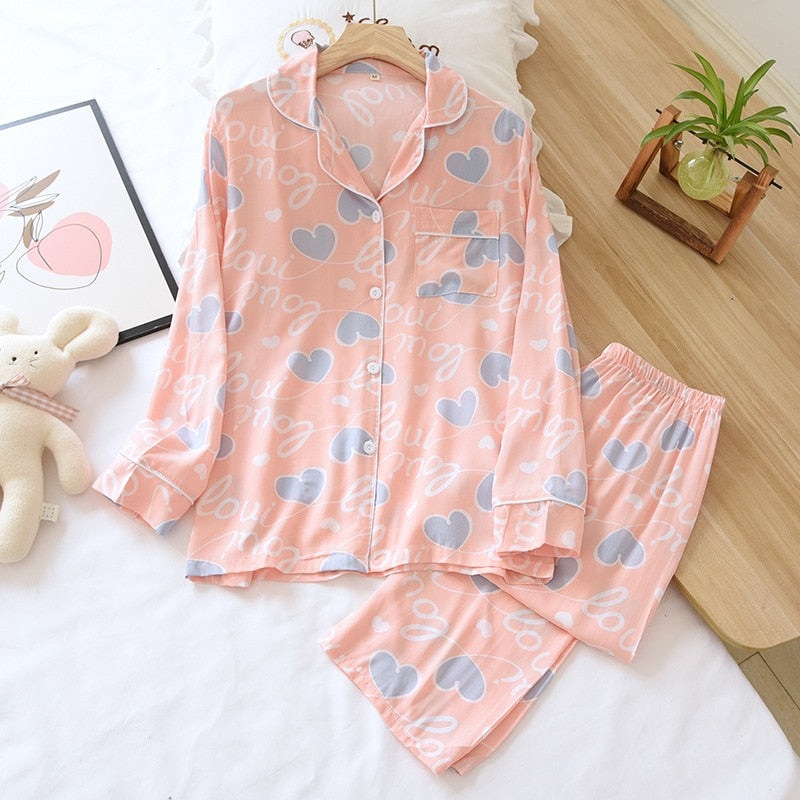 Cloudy Long-sleeved Trousers Set - Reverse Beauty