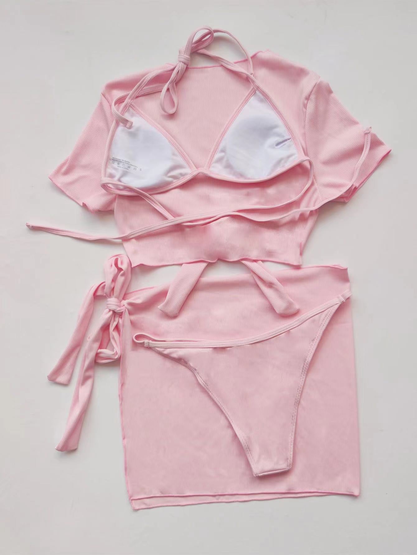 Mrs. Classy: Ribbed Halter Bikini - Reverse Beauty®