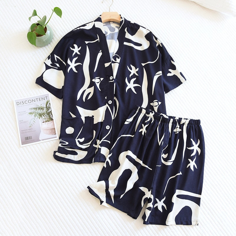 Starry Soft Viscose Loose Pajamas - Reverse Beauty
